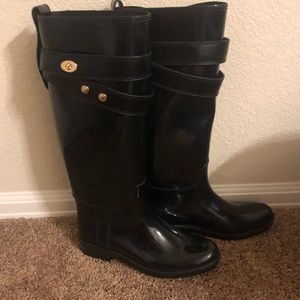 COACH - Talia Tall Black Rain-boots